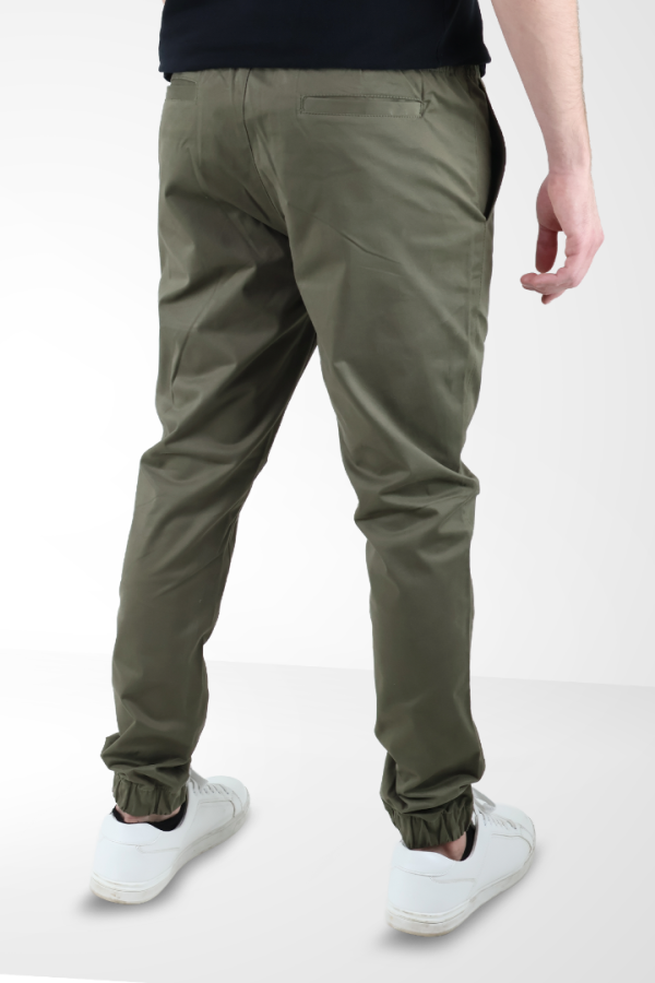 Jogger Casual Con Elástico En Cintura Verde Militar Para Hombre
